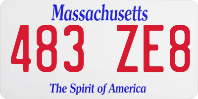 MA license plate 483ZE8