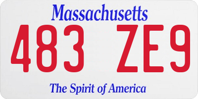 MA license plate 483ZE9