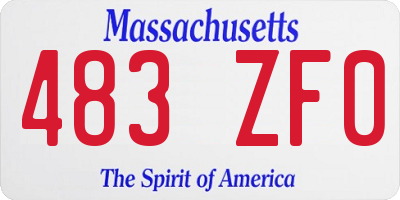 MA license plate 483ZF0
