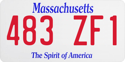 MA license plate 483ZF1