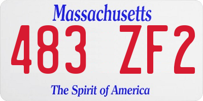 MA license plate 483ZF2