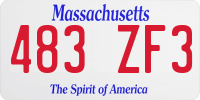 MA license plate 483ZF3