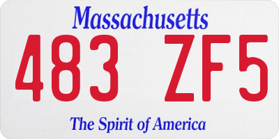 MA license plate 483ZF5
