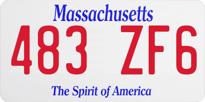MA license plate 483ZF6