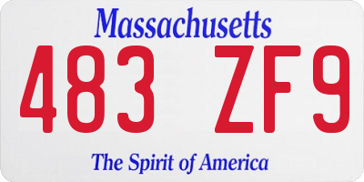 MA license plate 483ZF9