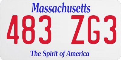 MA license plate 483ZG3