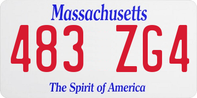 MA license plate 483ZG4