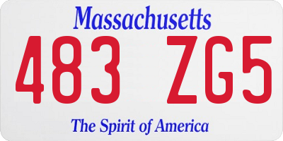 MA license plate 483ZG5