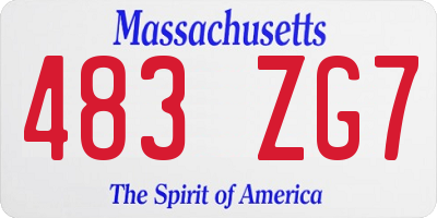 MA license plate 483ZG7