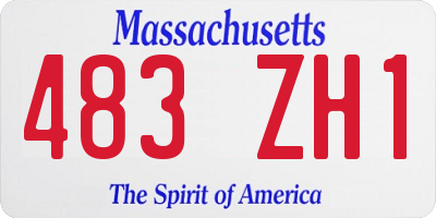 MA license plate 483ZH1