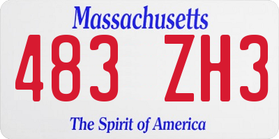 MA license plate 483ZH3