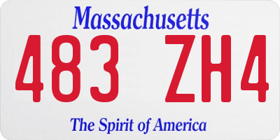 MA license plate 483ZH4