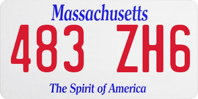 MA license plate 483ZH6