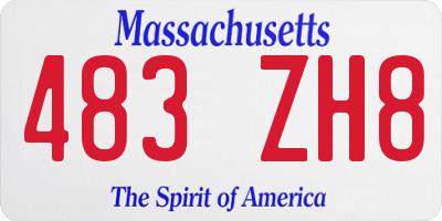 MA license plate 483ZH8