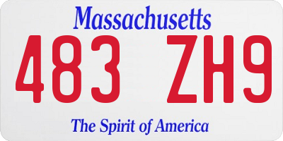 MA license plate 483ZH9