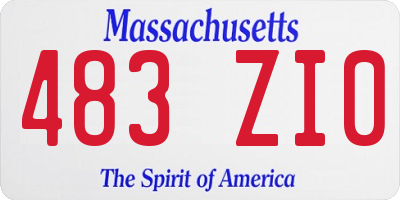 MA license plate 483ZI0