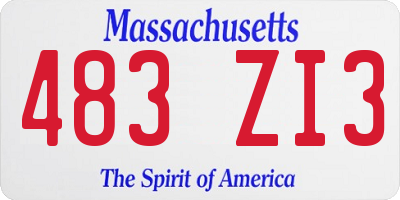 MA license plate 483ZI3