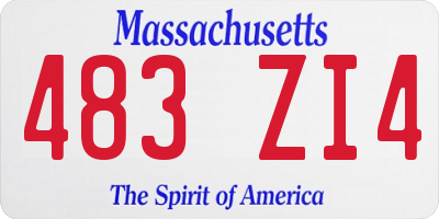 MA license plate 483ZI4