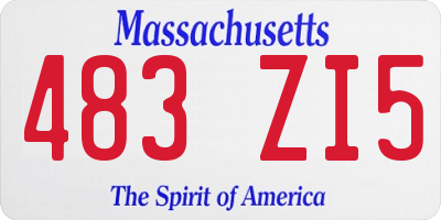 MA license plate 483ZI5