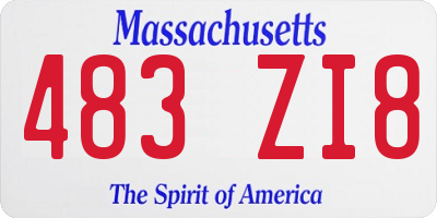 MA license plate 483ZI8