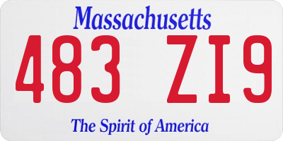 MA license plate 483ZI9