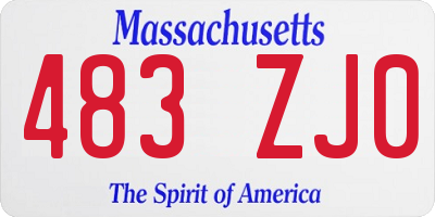 MA license plate 483ZJ0