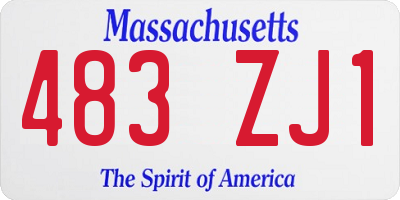 MA license plate 483ZJ1