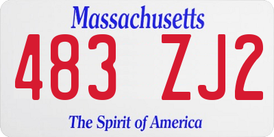 MA license plate 483ZJ2