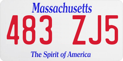 MA license plate 483ZJ5