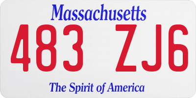 MA license plate 483ZJ6