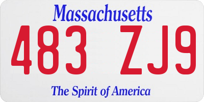MA license plate 483ZJ9