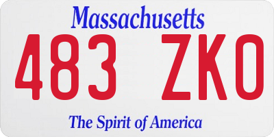 MA license plate 483ZK0