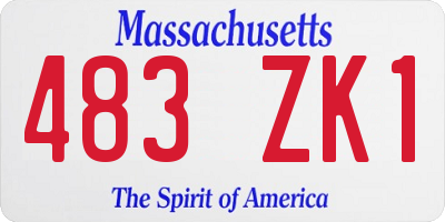 MA license plate 483ZK1