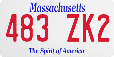 MA license plate 483ZK2