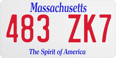MA license plate 483ZK7