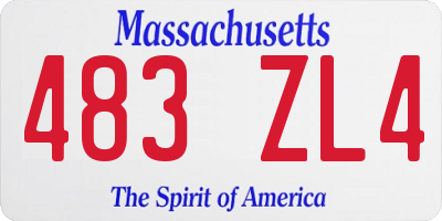 MA license plate 483ZL4