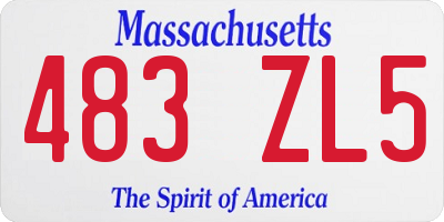 MA license plate 483ZL5