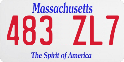 MA license plate 483ZL7