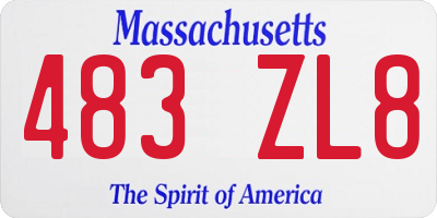 MA license plate 483ZL8