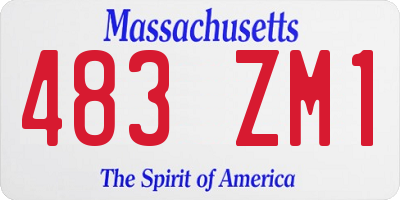 MA license plate 483ZM1