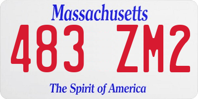 MA license plate 483ZM2