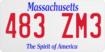 MA license plate 483ZM3