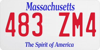 MA license plate 483ZM4