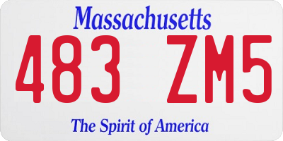 MA license plate 483ZM5