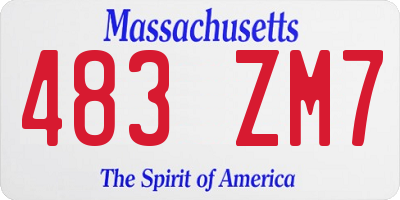 MA license plate 483ZM7