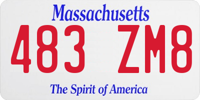 MA license plate 483ZM8