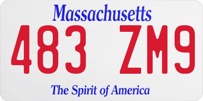 MA license plate 483ZM9