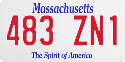 MA license plate 483ZN1