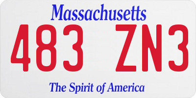 MA license plate 483ZN3