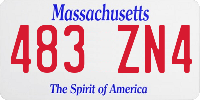 MA license plate 483ZN4